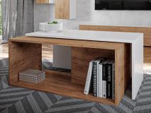 Table basse KINGSTON DELUXE blanc/chêne doré