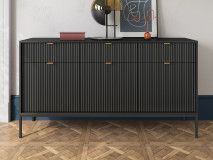 Buffet/bahut NORYA 3 portes 3 tiroirs noir
