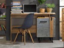 Bureau MILPO 1 porte chêne wotan/béton