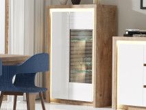 Commode LIVOCO 2 portes chêne ribbec/blanc