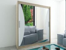 Armoire MONACORNE 2 portes coulissantes 180 cm sonoma/blanc