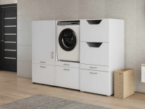 Meuble WASHING 1 machine avec 2 armoires MEDIUM blanc