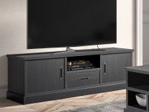 Meuble tv-hifi RAPHEO 2 portes 1 tiroir noir nox