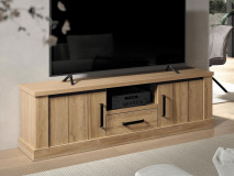 Meuble tv-hifi TIBOR 2 portes 1 tiroir chêne français