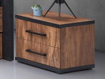 Table de chevet ELENAS 2 tiroirs acacia