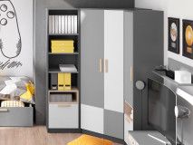 Armoire d’angle PIKA 2 portes blanc/gris clair