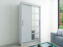 Armoire ROMANE 2 portes coulissantes 120 cm blanc