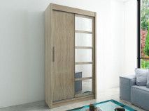 Armoire ROMANE 2 portes coulissantes 100 cm sonoma