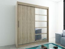 Armoire ROMANE 2 portes coulissantes 200 cm sonoma