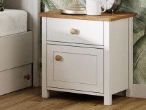 Chevet SHELLY 1 porte 1 tiroir blanc/chêne nash 