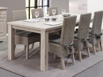 Table repas KENNY 164 cm chêne millenium clair pieds T