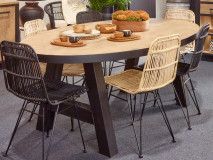Table repas LOVELY 163 cm teck orangé