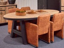 Table repas LOVELY 183 cm teck orangé