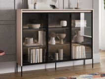 Vitrine TRAINING 3 portes sable avec led