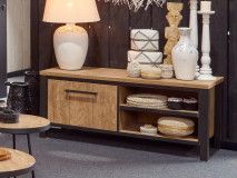 Meuble tv-hifi LOVELY 1 porte teck orangé