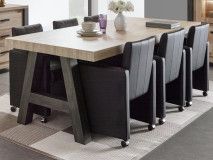 Table repas TRAMO 164 cm chêne vieilli pieds A