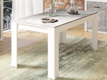 Table repas GENJI 180 cm béton/blanc
