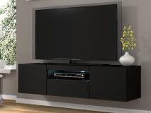 Meuble tv-hifi AUREO 3 portes 150 cm noir