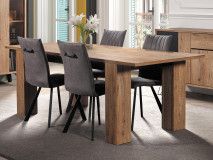 Table repas XENA 180 > 230 cm chêne scarlet avec allonges