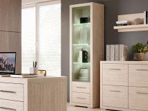 Colonne VEIGAR 1 porte 2 tiroirs santana clair avec led