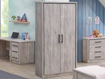 Armoire ELZA 2 portes chêne gris