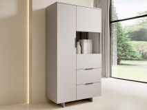 Vitrine CALLISTO 2 portes 2 tiroirs cachemire