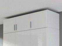 Surmeuble CELLON blanc 3 portes blanc brillant