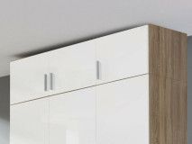 Surmeuble CELLON sonoma 3 portes blanc brillant