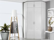 Armoire de coin CELLON blanc 2 portes blanc brillant