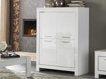 Meuble bar MADONNA 4 portes blanc laqué