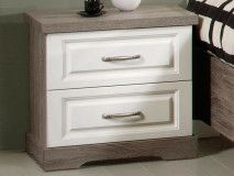 Chevet IVANA 2 tiroirs truffe/porcelaine