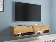 Meuble tv-hifi ACAPULCO 2 portes battantes 140 cm chêne wotan