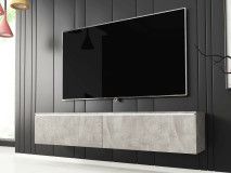 Meuble tv-hifi DUBAI 2 portes battantes 140 cm béton