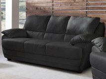 Canapé NEBRASKA 3 places éco-cuir noir