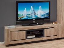 Meuble tv-hifi WILSON 2 portes chêne français