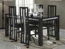 Table repas REBECCA 190 noir laque