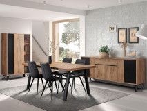 Salle à manger XENA 200 cm chêne scarlet avec chaises