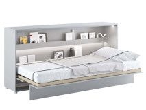 Lit mural escamotable CONCEPTION PRO 90x200 cm gris mat (horizontal)