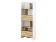 Armoire bureau CONCEPTION PRO 1 porte 1 tiroir blanc/chêne artisan