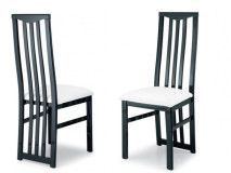 Lot de 2 chaises ROMEO noir laqué/blanc