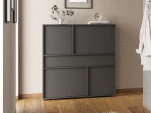 Meuble à chaussures AMEYA 4 portes 1 tiroir 105 cm graphite