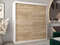 Armoire YORKNEW 2 portes coulissantes 180 cm blanc/sonoma