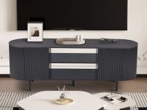 Meuble tv-hifi LARUSSO 2 portes brun foncé