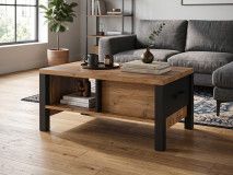 Table basse OLIANNE 90 cm epicéa appenzeller/noir