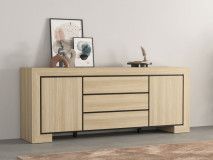 Buffet/bahut CASTRO 2 portes 3 tiroirs chêne élégant