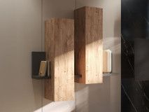 Armoire murale BOTSWANA 2 portes anthracite/chene ribbec