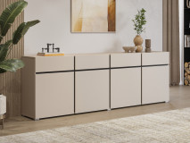 Buffet/bahut CROSSAIR 4 portes 4 tiroirs cachemire