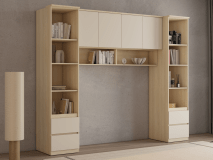 Pont de lit THEODORA 160 cm chêne lindberg/sable ouvert