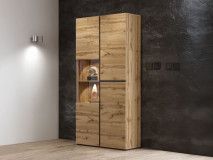 Vitrine CROSSAIR 3 portes chêne wotan