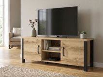Meuble tv-hifi OLIANNE 2 portes chêne naturel